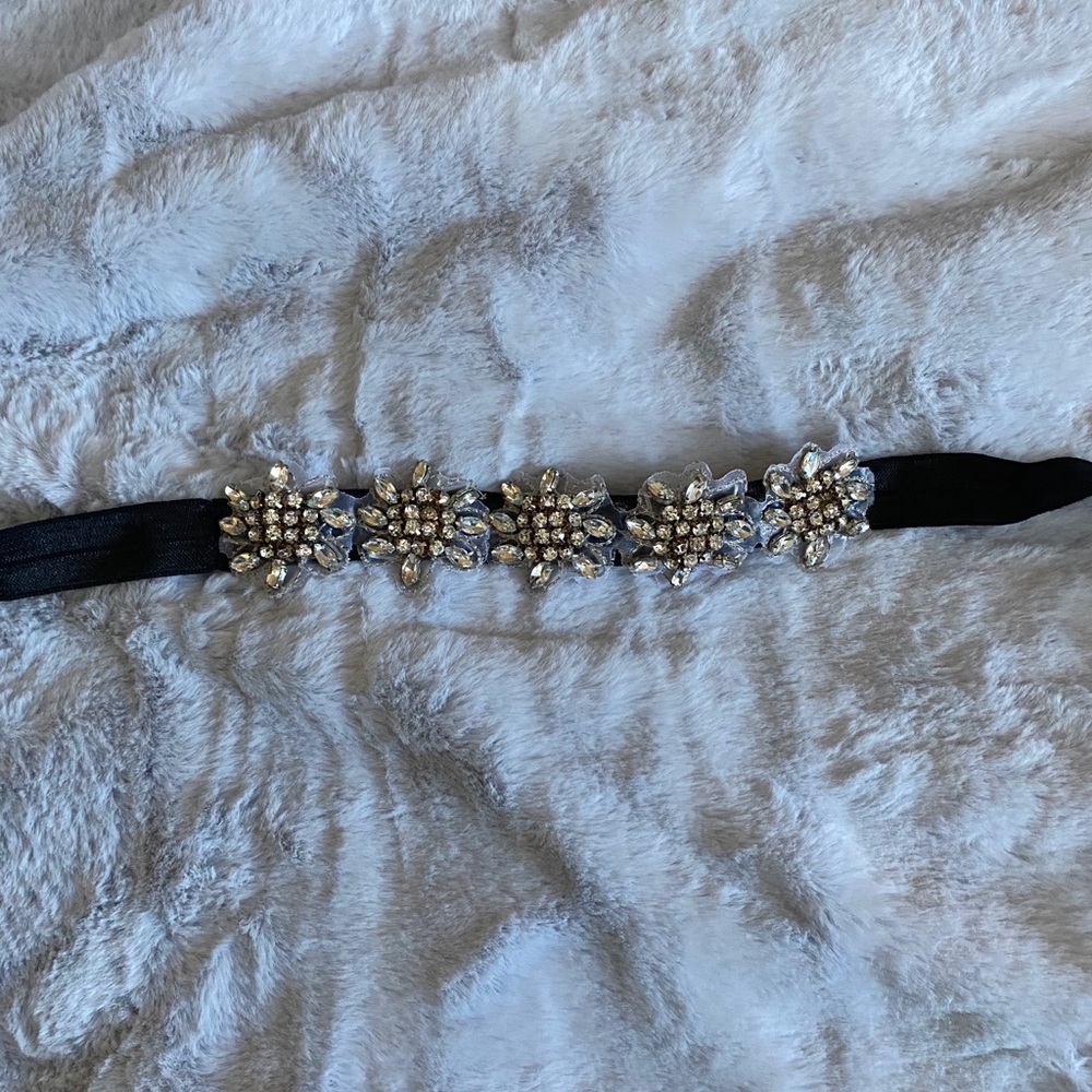Rhinestone Stretch Tie Headband/Belt